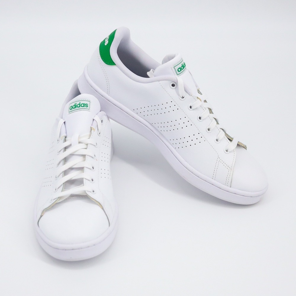 Adidas Advantage Sneakers‎ Mens 11 White Green Cloudfoam Low Top F36424 Shoes
